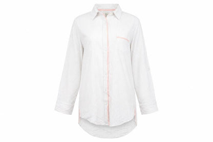 Primark Womens White Striped  Basic Button-Up Size S  - Love to lounge