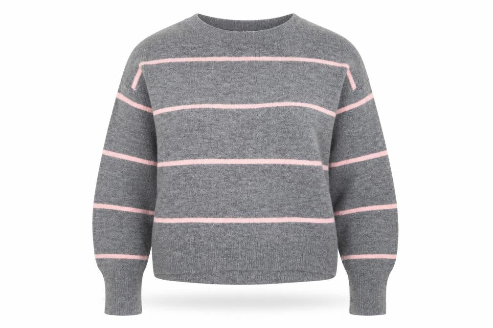 H&M Womens Grey Striped  Pullover Jumper Size S
