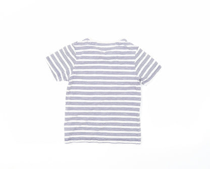 Tu Boys White Striped  Basic T-Shirt Size 8 Years