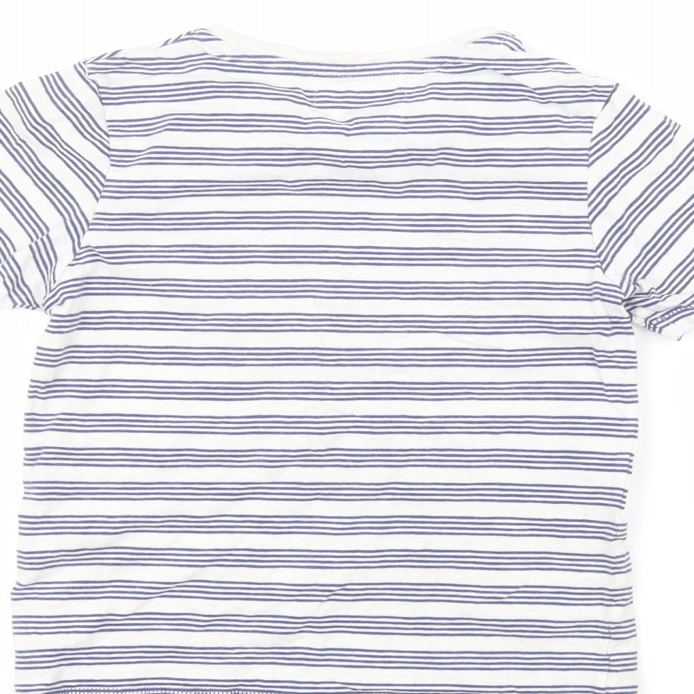 TU Boys White Striped  Basic T-Shirt Size 8 Years