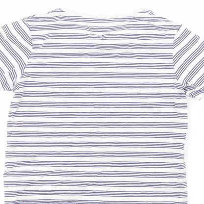 Tu Boys White Striped  Basic T-Shirt Size 8 Years