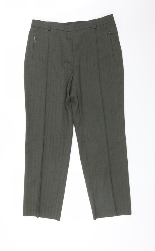 M&S Womens Green   Trousers  Size 14 L26 in