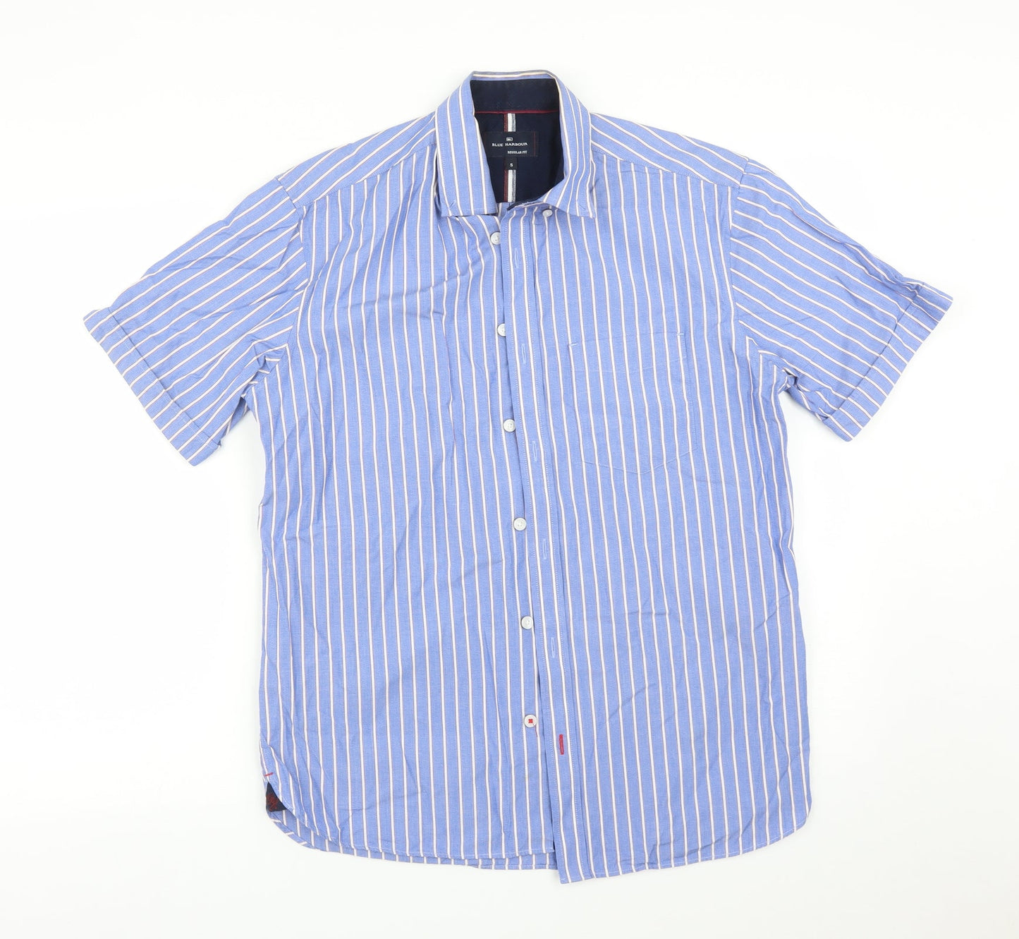 Blue Harbour Mens Blue Striped   Button-Up Size S