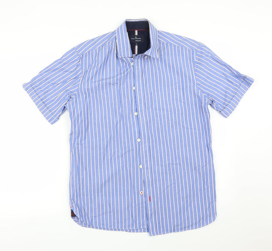 Blue Harbour Mens Blue Striped   Button-Up Size S