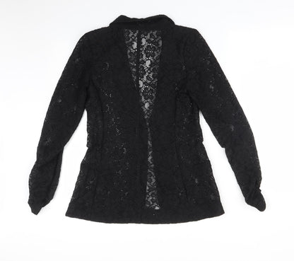Next Womens Black Floral  Jacket Blazer Size 8