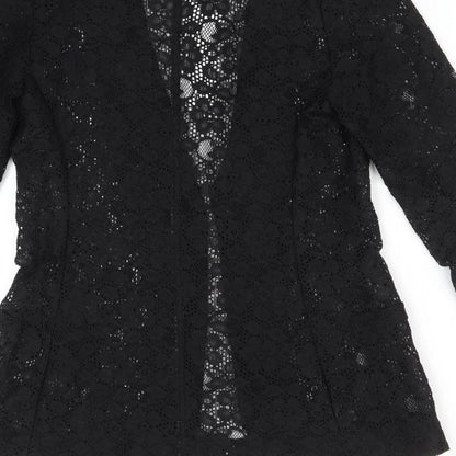 Next Womens Black Floral  Jacket Blazer Size 8