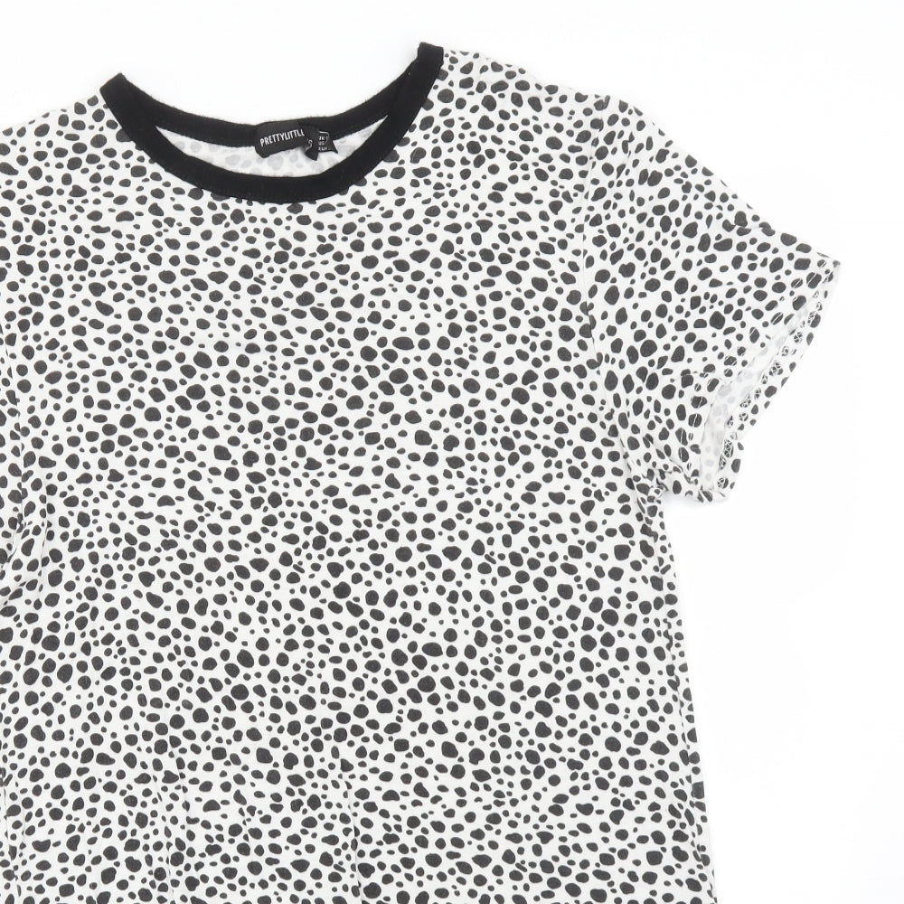PRETTYLITTLETHING Womens Multicoloured Animal Print  Basic T-Shirt Size 8