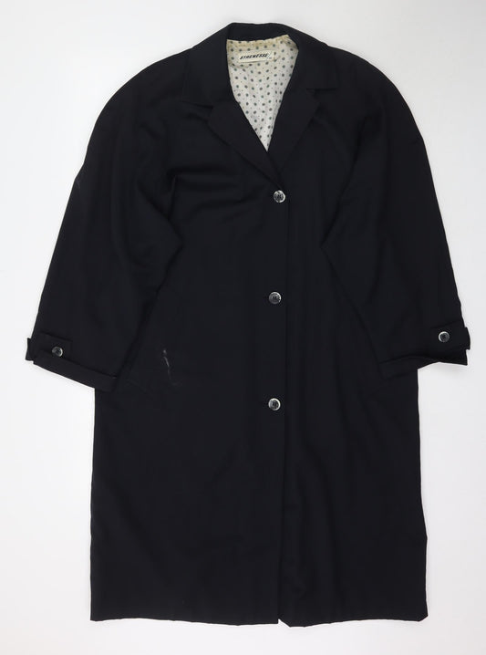 Strenesse Womens Black   Overcoat Jacket Size L