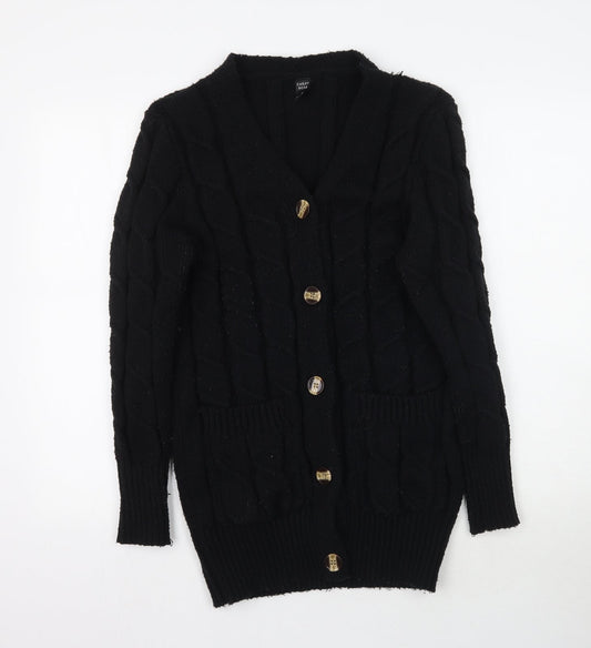 Emery Rose Womens Black  Knit Cardigan Jumper Size M