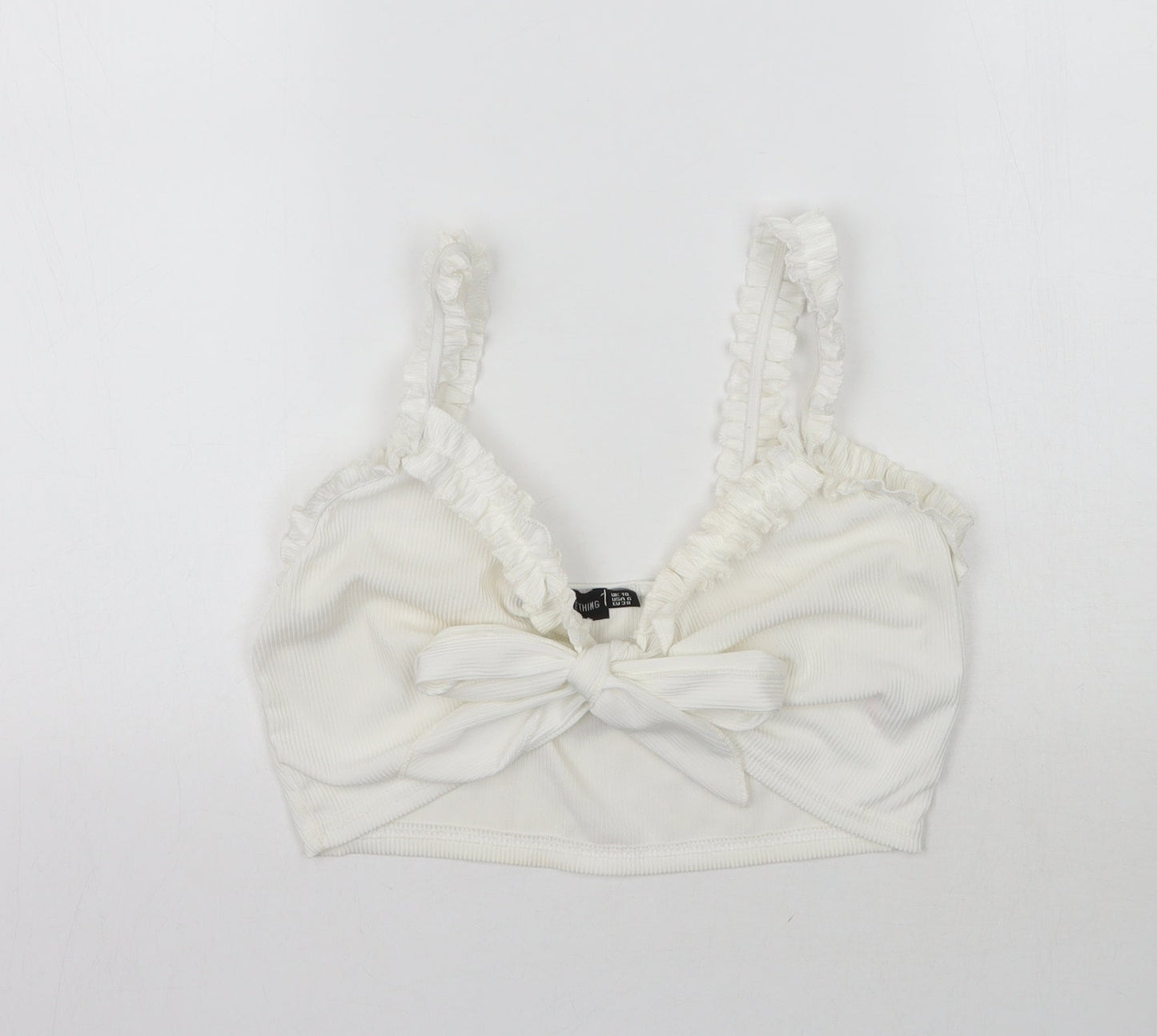 PRETTYLITTLETHING Womens White   Cropped Blouse Size 10