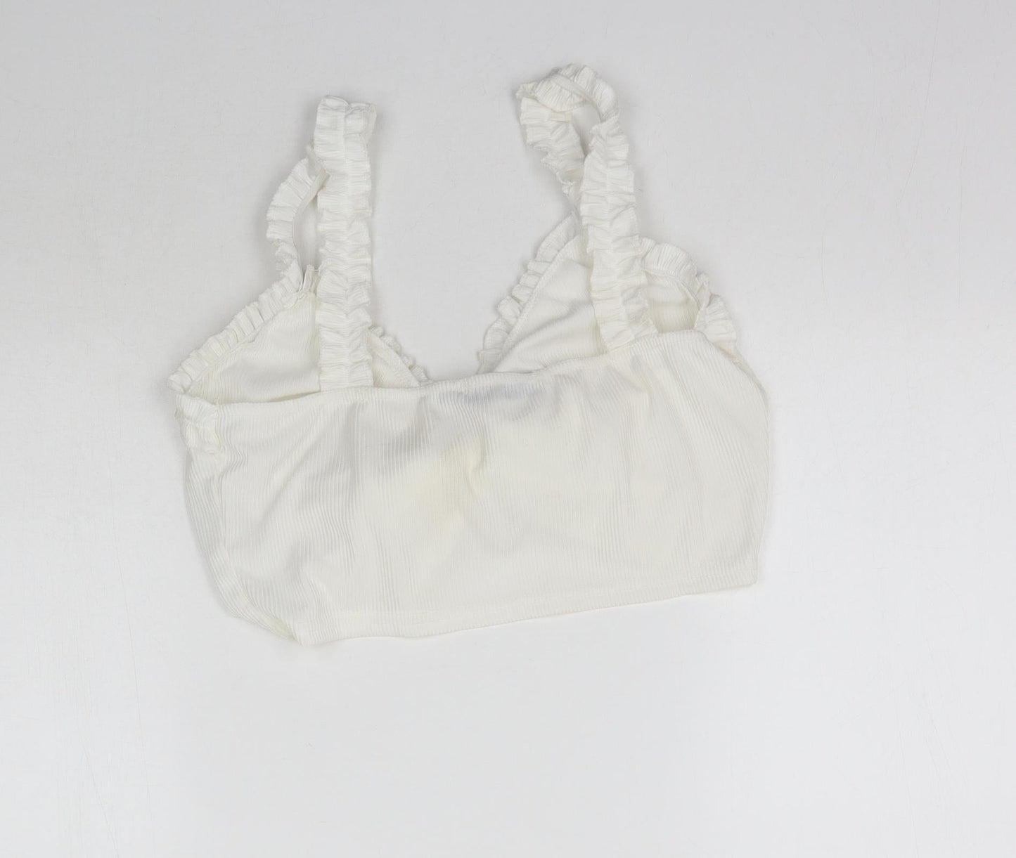 PRETTYLITTLETHING Womens White   Cropped Blouse Size 10