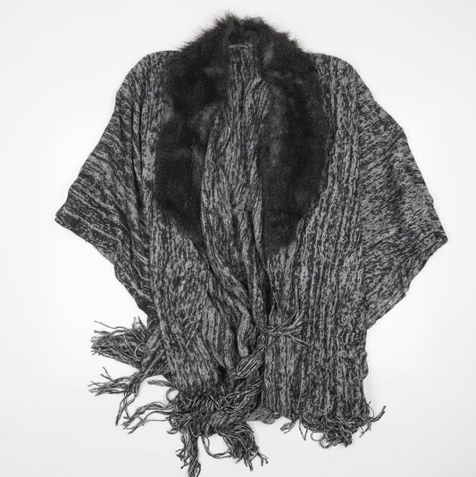 Preworn Womens Grey  Knit Cape Jumper One Size