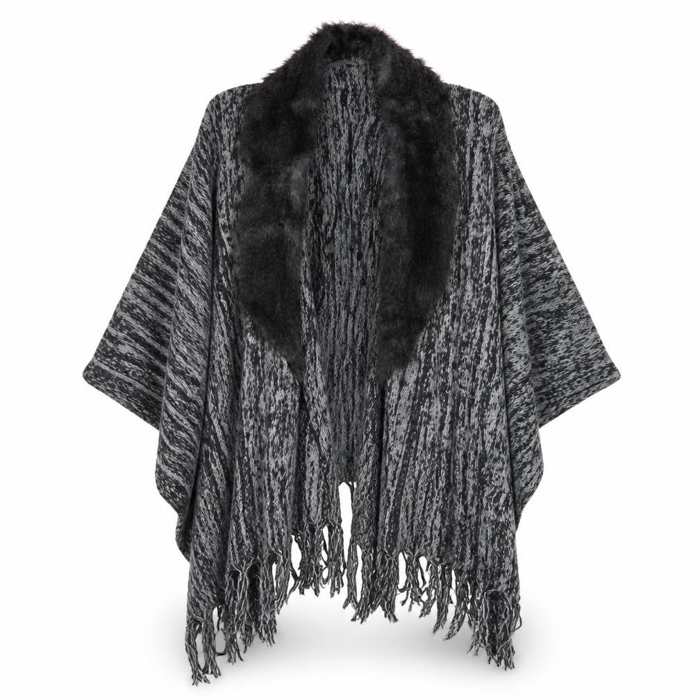 Preworn Womens Grey  Knit Cape Jumper One Size