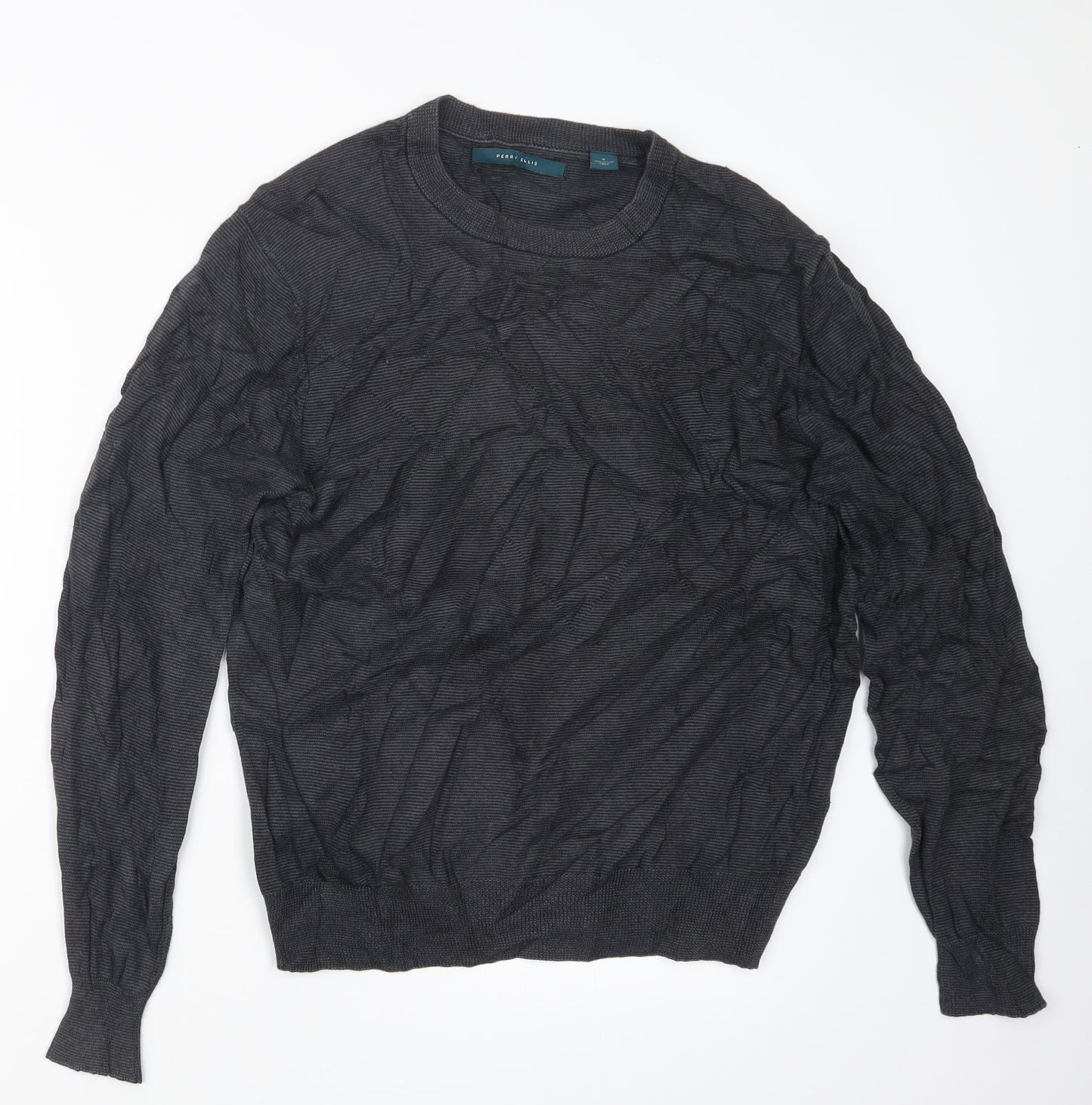 Perry Ellis Mens Grey  Knit Pullover Jumper Size S
