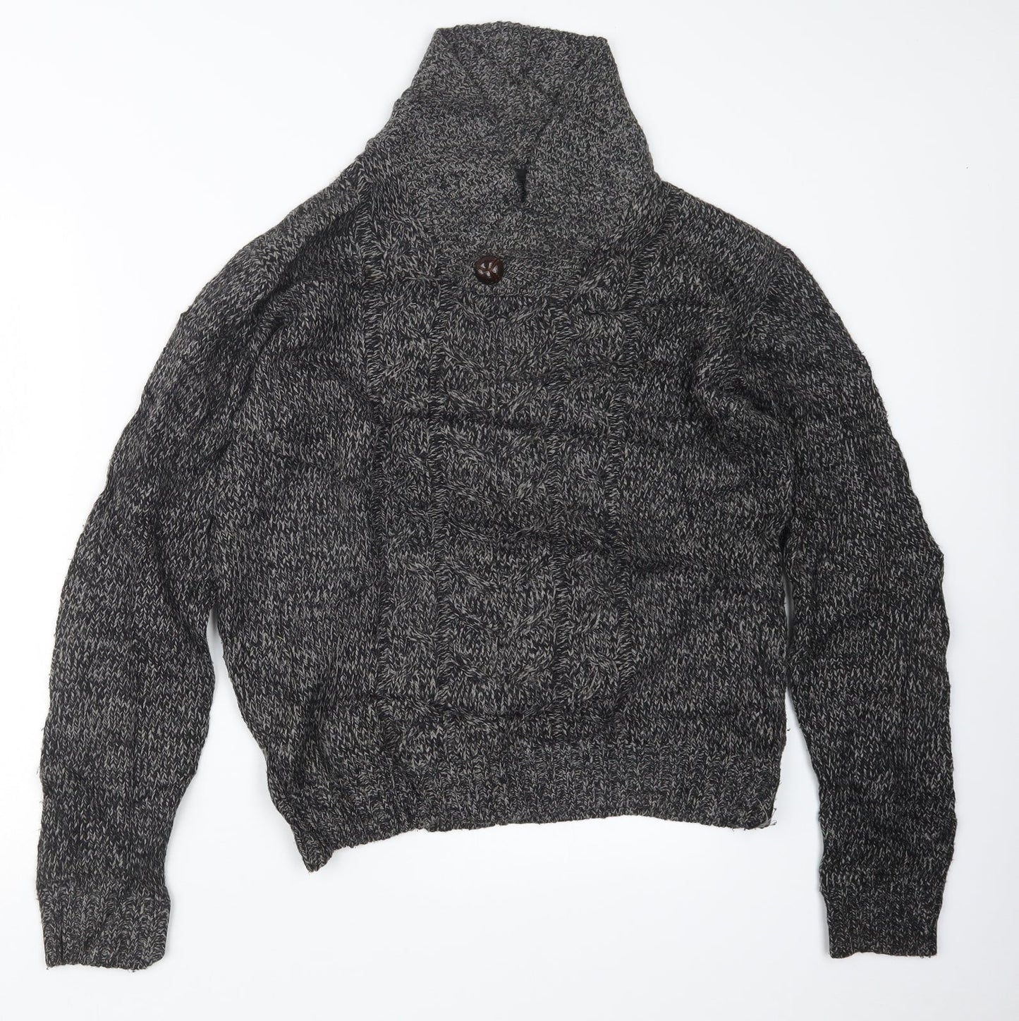 Cedar Wood State Mens Grey  Knit Pullover Sweatshirt Size S
