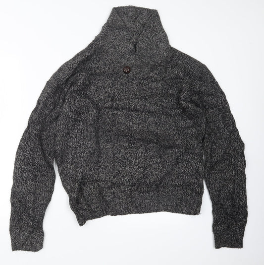 Cedar Wood State Mens Grey  Knit Pullover Sweatshirt Size S