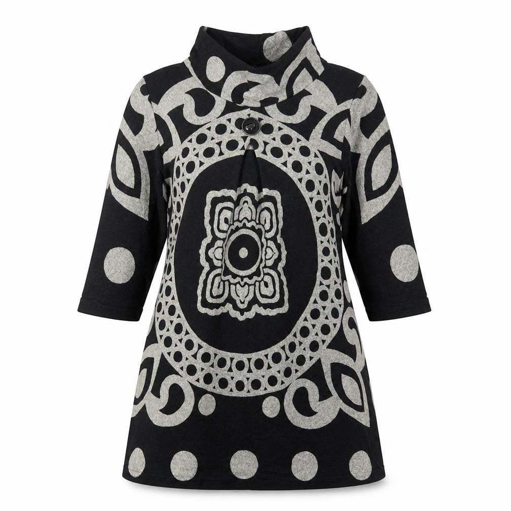 Stella Womens Black Geometric  Pullover Jumper Size L