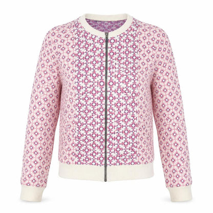 Topshop Womens Pink Geometric Knit Jacket  Size 8