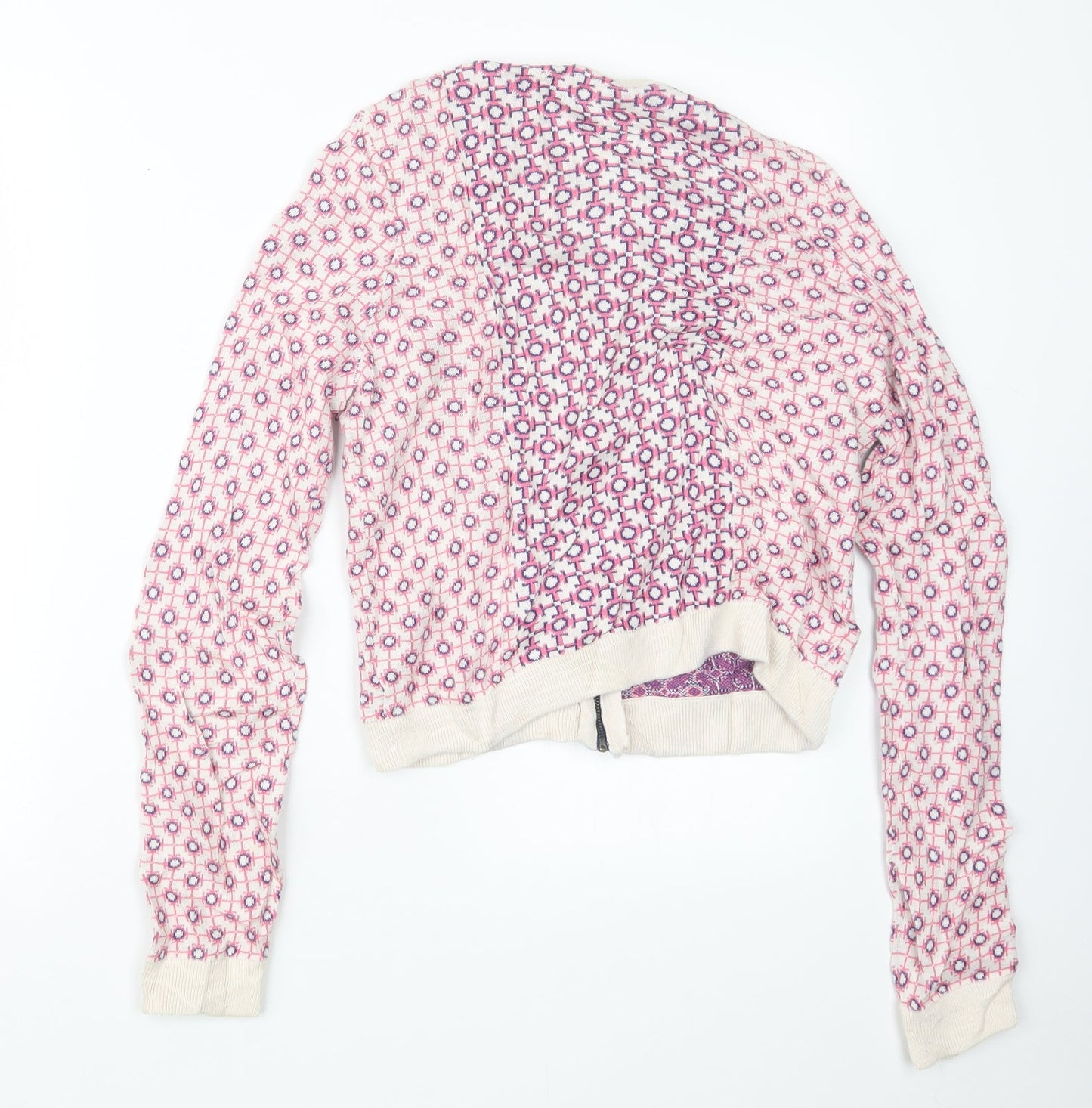 Topshop Womens Pink Geometric Knit Jacket  Size 8