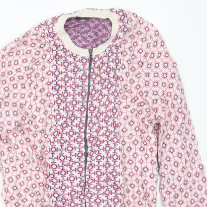 Topshop Womens Pink Geometric Knit Jacket  Size 8