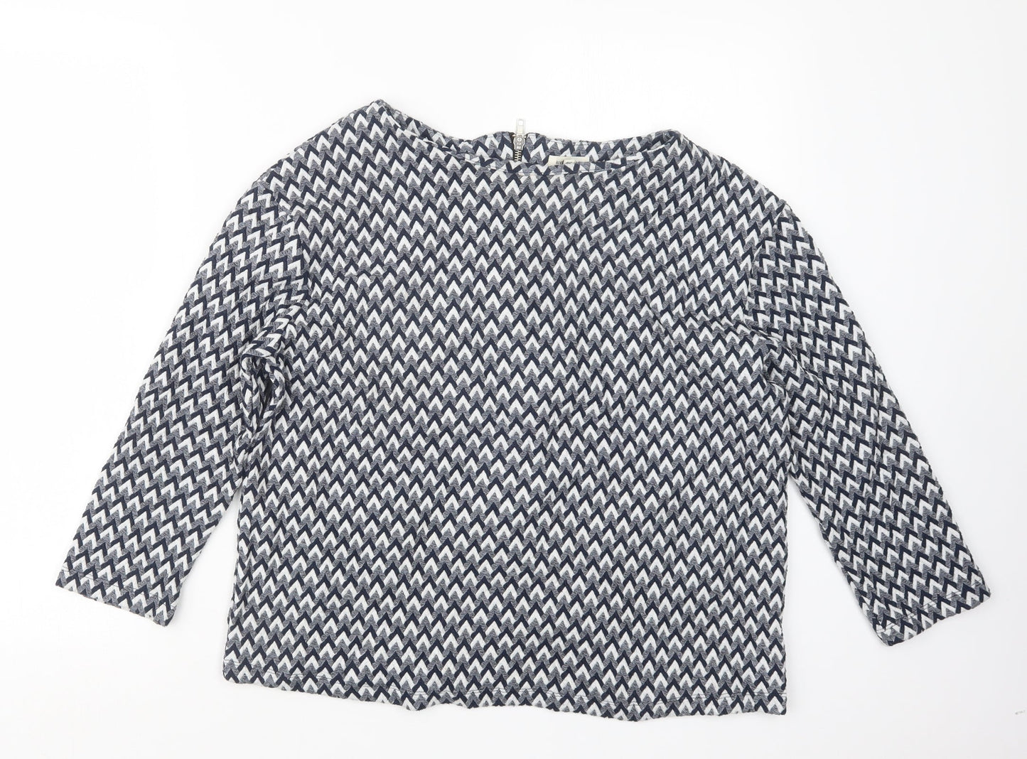 River Island Womens Blue Geometric  Basic Blouse Size 10