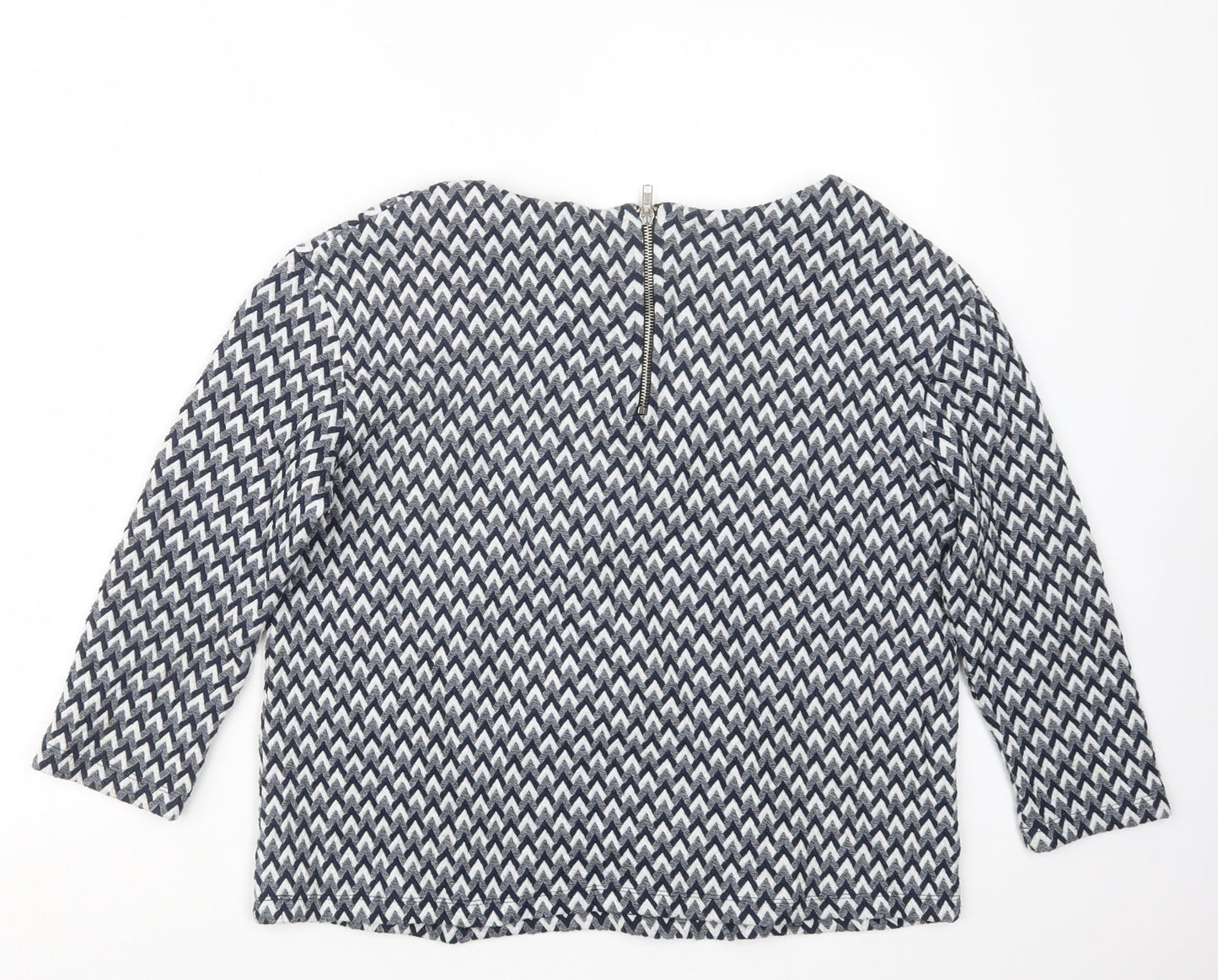 River Island Womens Blue Geometric  Basic Blouse Size 10