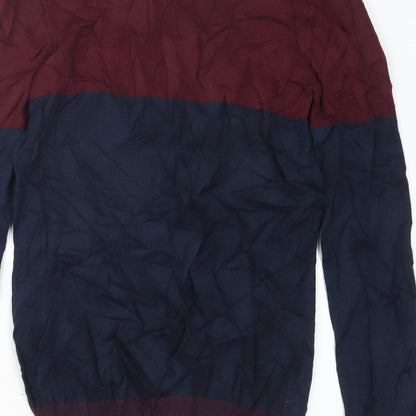 Your Turn Mens Blue  Knit Pullover Jumper Size S