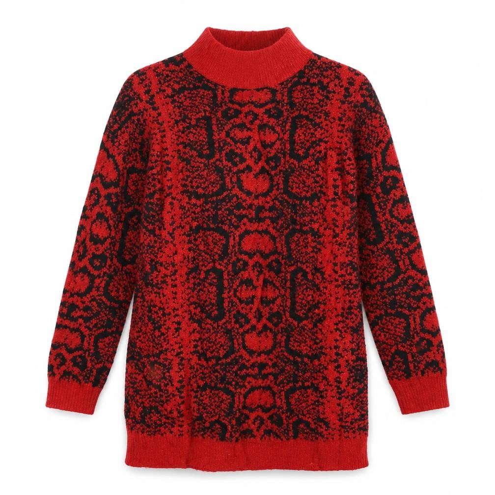 Cameo Rose Womens Red Geometric Knit Pullover Jumper Size M - Long