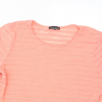 Warehouse Womens Orange   Basic T-Shirt Size 10