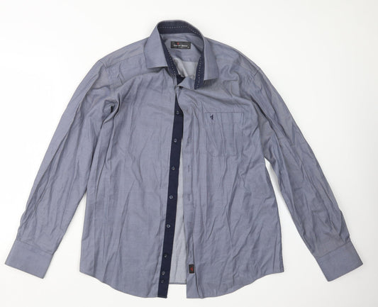 Daniel Bessi Mens Blue    Button-Up Size M