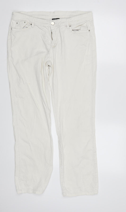 Janina Womens White   Straight Jeans Size 14 L29 in