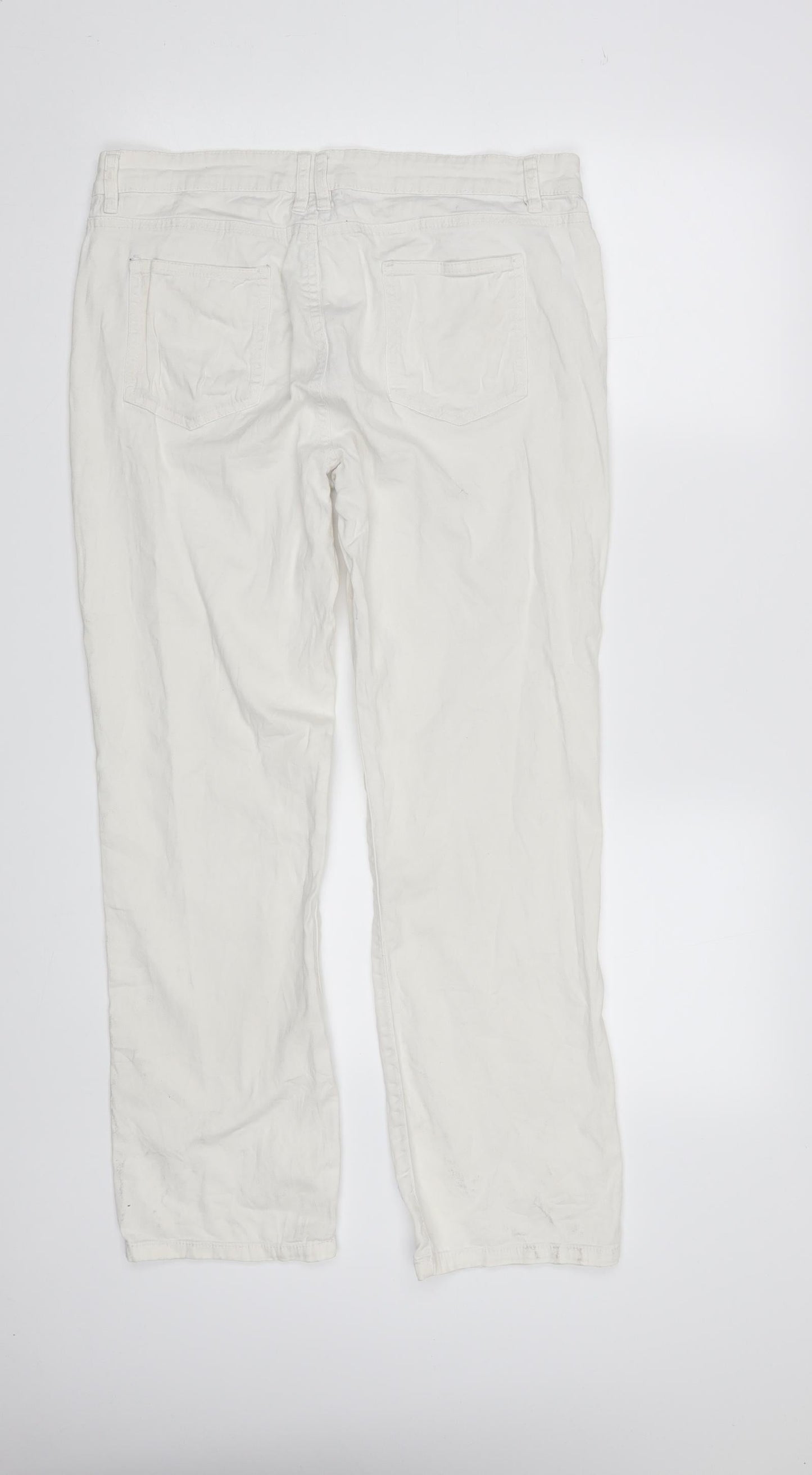 Janina Womens White   Straight Jeans Size 14 L29 in