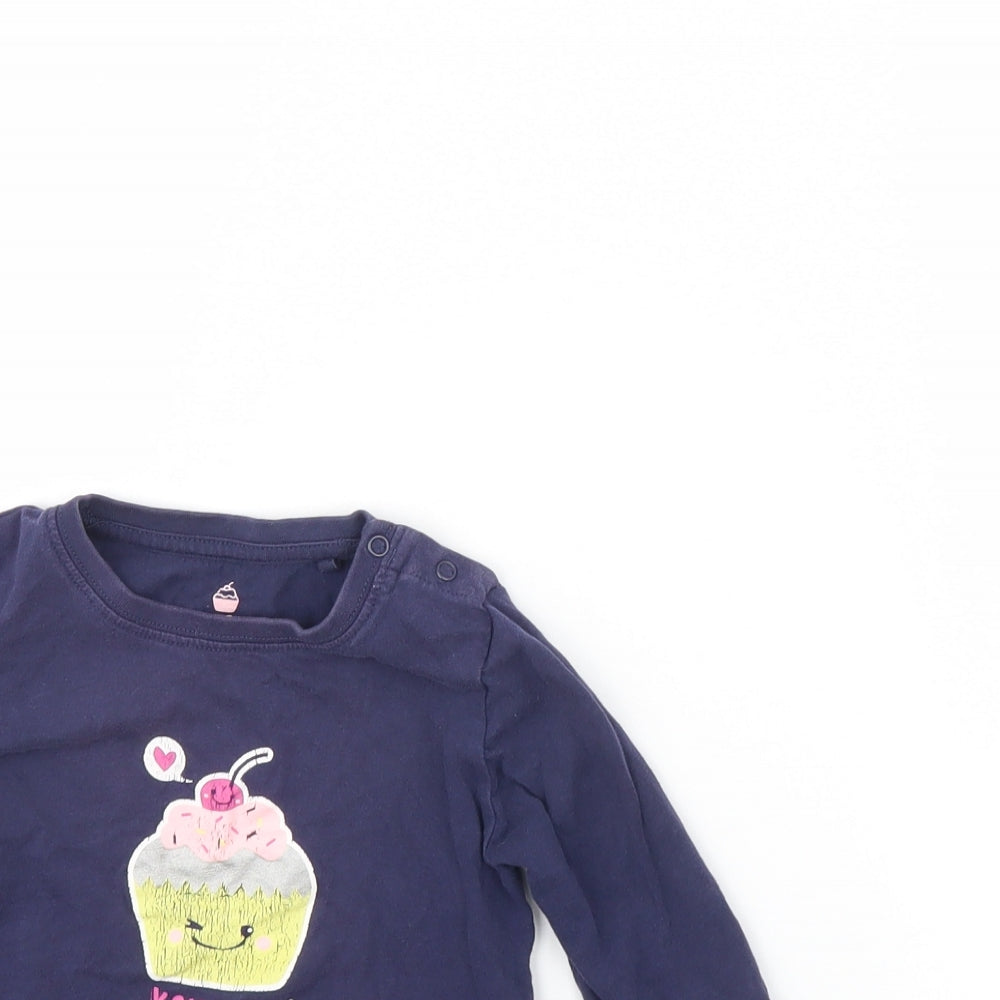 Lulipu Girls Blue   Basic T-Shirt Size 12 Months