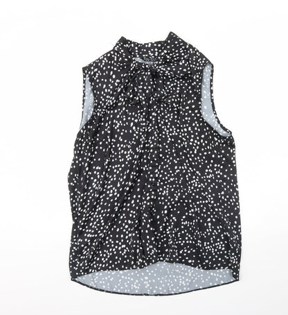 Select Womens Black Polka Dot  Basic Button-Up Size 16