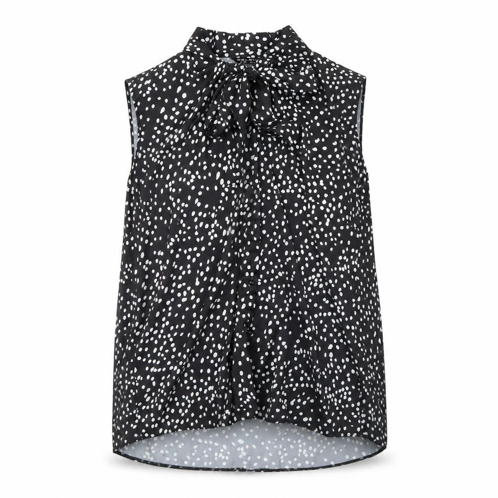 Select Womens Black Polka Dot  Basic Button-Up Size 16