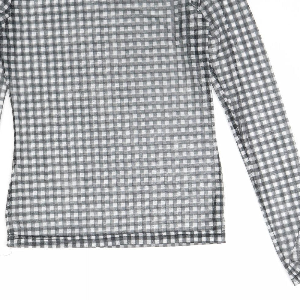 Daisy Street Womens Black Plaid  Basic Blouse Size 12