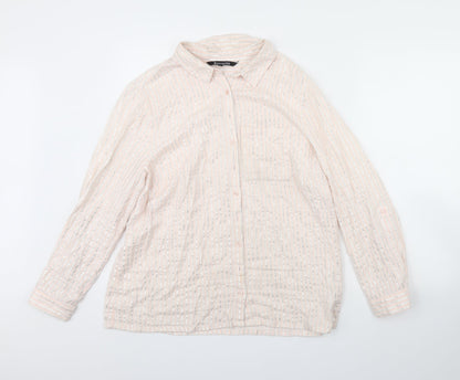 Bonmarché Womens Pink Striped Basic Button-Up Size 18