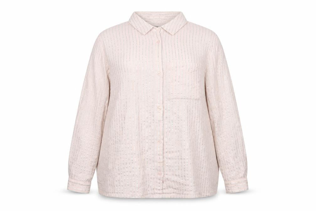 Bonmarché Womens Pink Striped Basic Button-Up Size 18