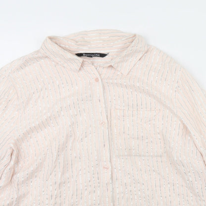 Bonmarché Womens Pink Striped Basic Button-Up Size 18