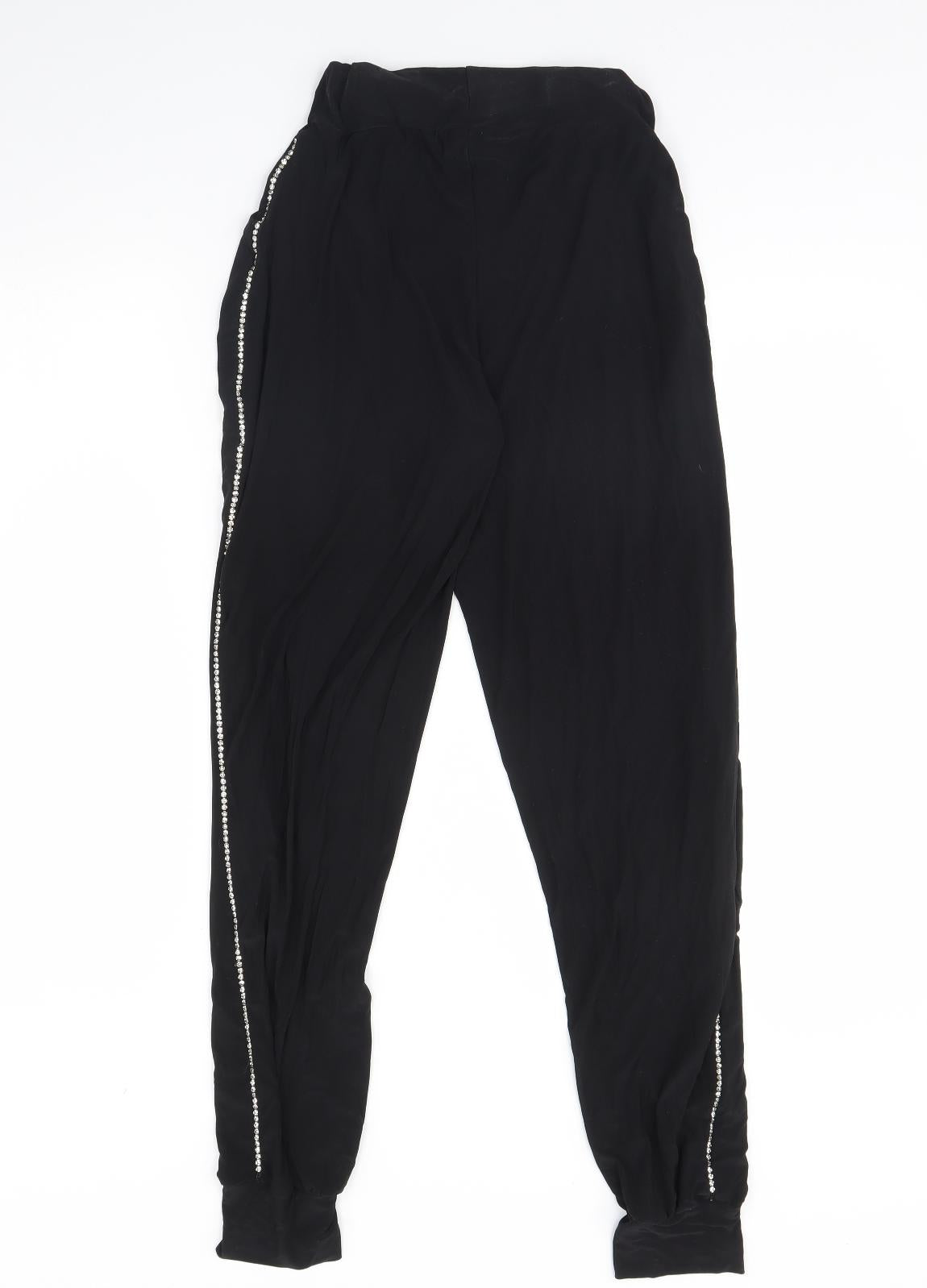 PRETTYLITTLETHING Womens Black   Trousers  Size 8 L28 in