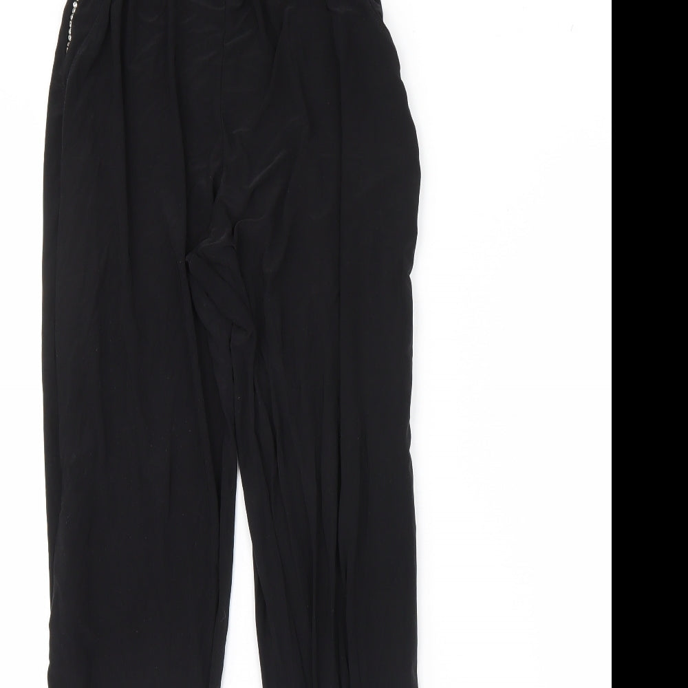 PRETTYLITTLETHING Womens Black   Trousers  Size 8 L28 in