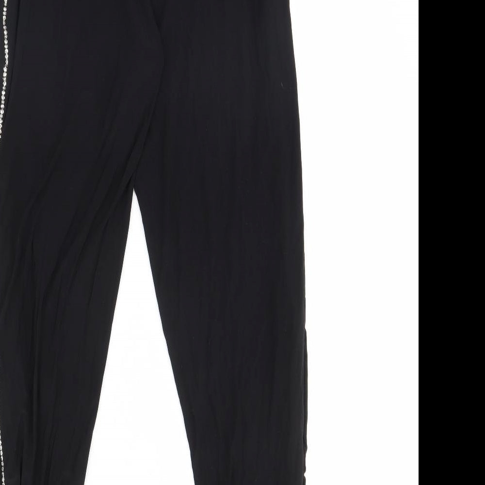 PRETTYLITTLETHING Womens Black   Trousers  Size 8 L28 in
