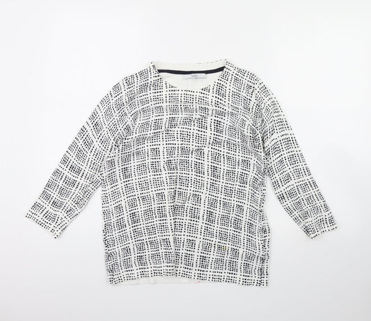 NEXT Womens White Geometric  Pullover Jumper Size 12