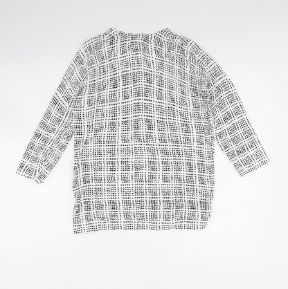 Next Womens White Geometric  Pullover Jumper Size 12