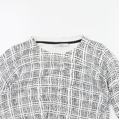 Next Womens White Geometric  Pullover Jumper Size 12