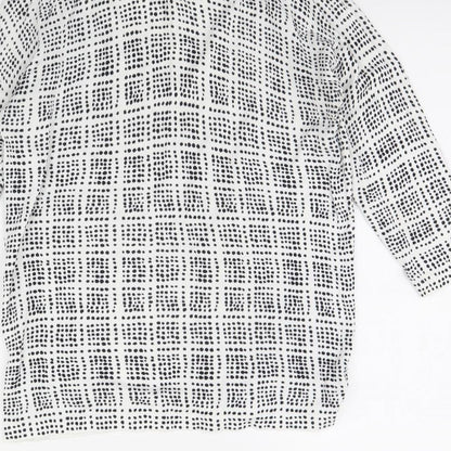 Next Womens White Geometric  Pullover Jumper Size 12