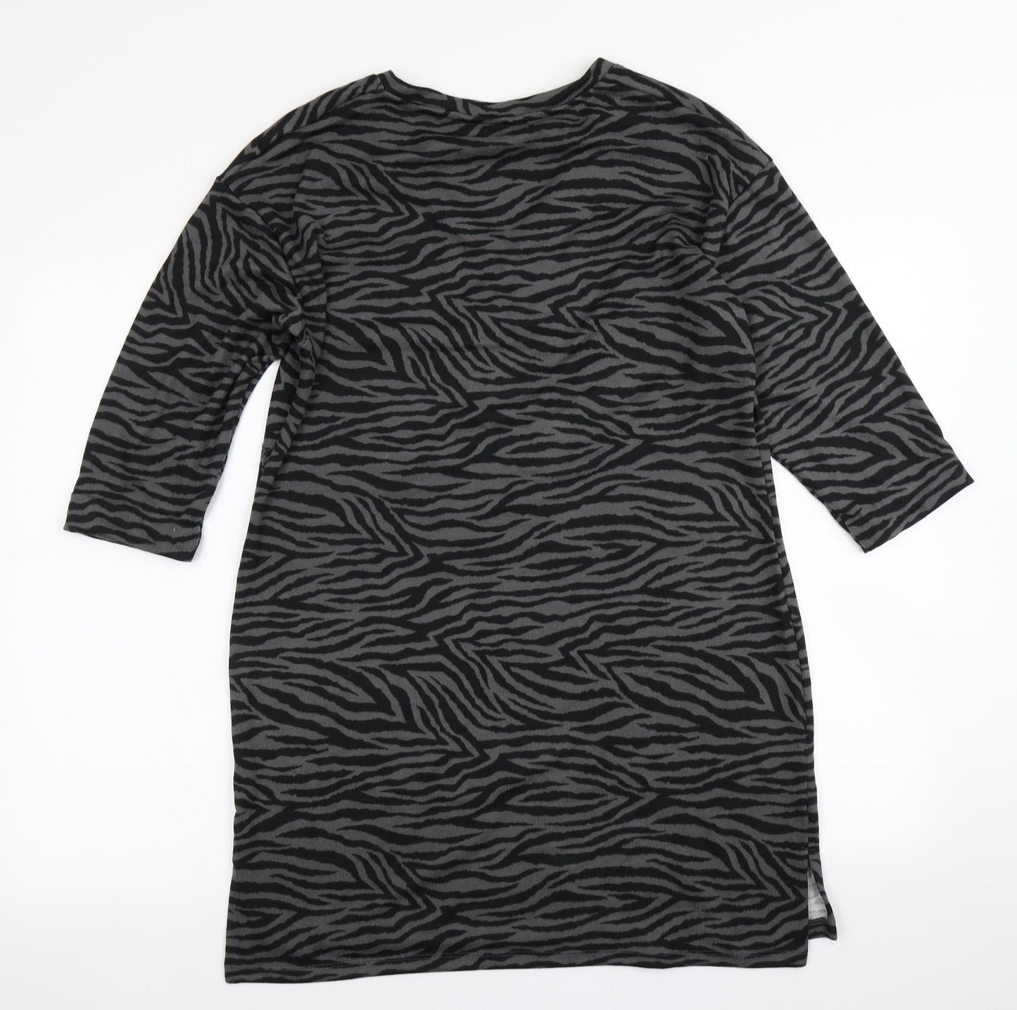 Nutmeg Womens Grey Animal Print  A-Line  Size 10