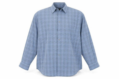 Slates Mens Blue Plaid   Button-Up Size L