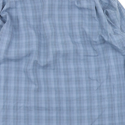 Slates Mens Blue Plaid   Button-Up Size L