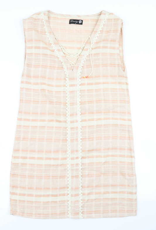 Danity Womens Orange Striped  A-Line  Size S